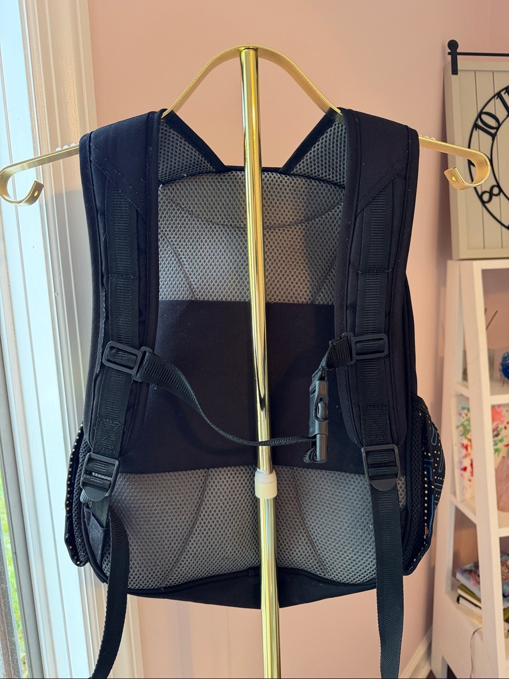 Pottery Barn Kids Black Pac-Man Print Backpack - Picture 2 of 6